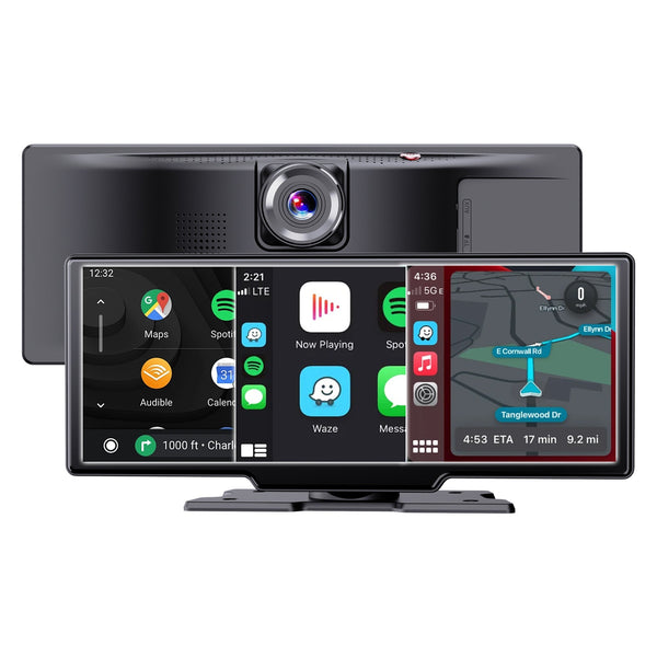SCUMAXCON 10,26" 4K Touchscreen Wireless Carplay Android Auto Airplay Navi Dashcam Eingebauter Lautsprecher