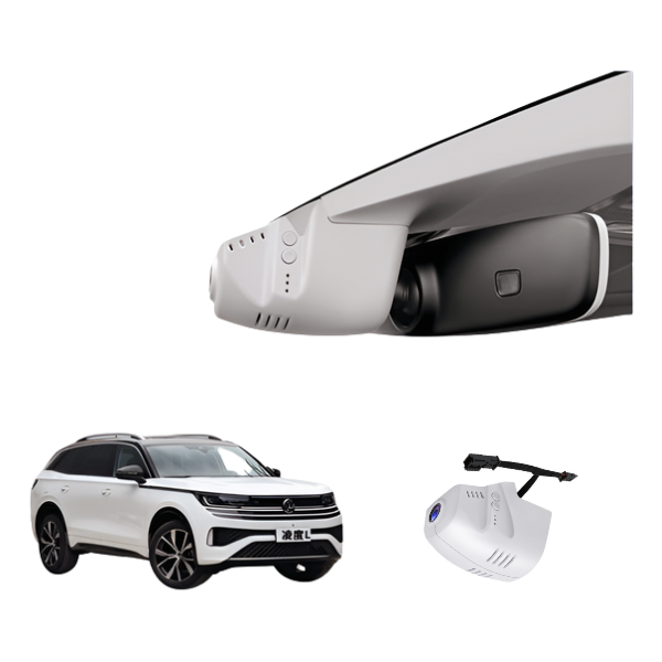 Caméra de tableau de bord sans fil SCUMAXCON avec vision nocturne HD et double enregistrement WiFi, 64 Go pour Volkswagen Lingdu, TuKai, ID.4X - 4K