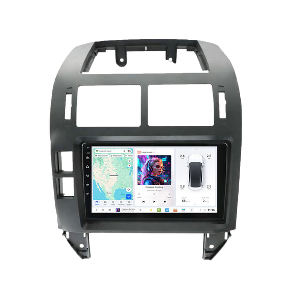 SCUMAXCON 9" Screen 8 core Android 4+64G Wireless Carplay Android Auto Car Radio Multimedia Video Player Stereo GPS Navigation Unit DSP BT Wifi For VW Polo 9N