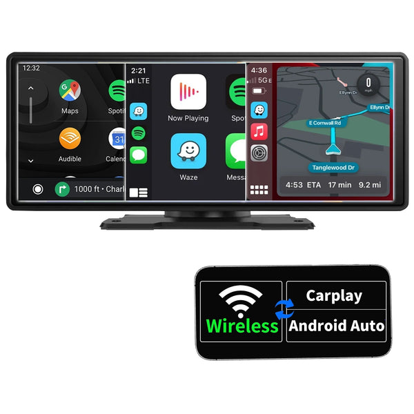 SCUMAXCON 10.26" 4K Touchscreen Wireless Carplay  Android Auto  Navi  Dash Cam  Built in Speaker