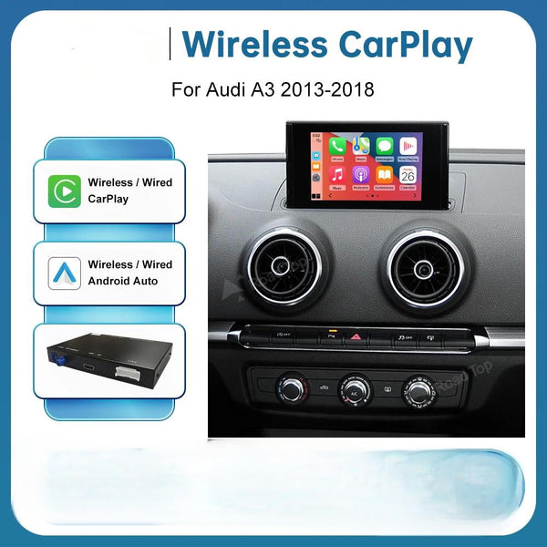 SCUMAXCON Wireless Apple CarPlay & Android Auto Module Supports AirPlay, Mirror Link, Plug & Play for Audi A3 8V, Q2 8P 2013-2018