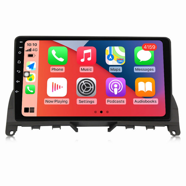 SCUMAXCON 9' 2 + 32G ANDROID13 CARPLAY SANS FIL ANDROIDAUTO BLUETOOTH WIFI USB GPS IPS TACTILE Pour Mercedes Benz Classe C 3 W204 S204 2006 - 2011