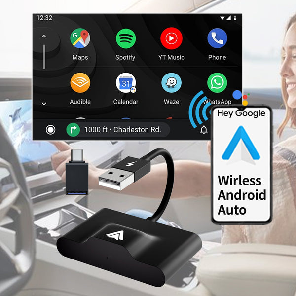 SCUMAXCON Wired to Wireless Android Auto Dongle Adapter  5GHz For Toyota VW Benz Bmw Audi Ford