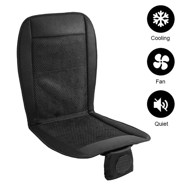 SCUMAXCON 12V 3D Spacer Car Summer Cool Air Seat Cushion With 8 Fan Fast Blowing Ventilation Seat Cooling Pat Refrigerated Seat
