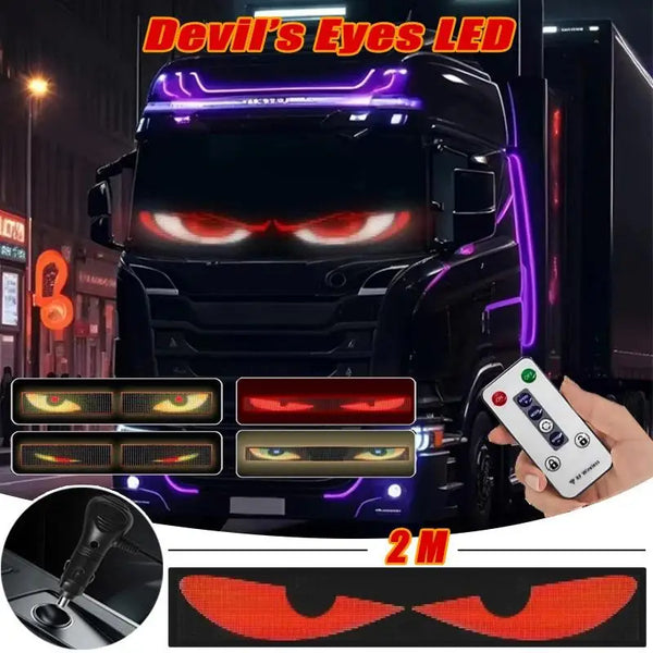 SCUMAXCON 2M LED Matrix Display für Truck – Devil Eye Pixelpanel, Bunte Animation, Fernbedienung, Auto LKW Windschutzscheibe automotive exterior accessories lights automotive exterior lighting