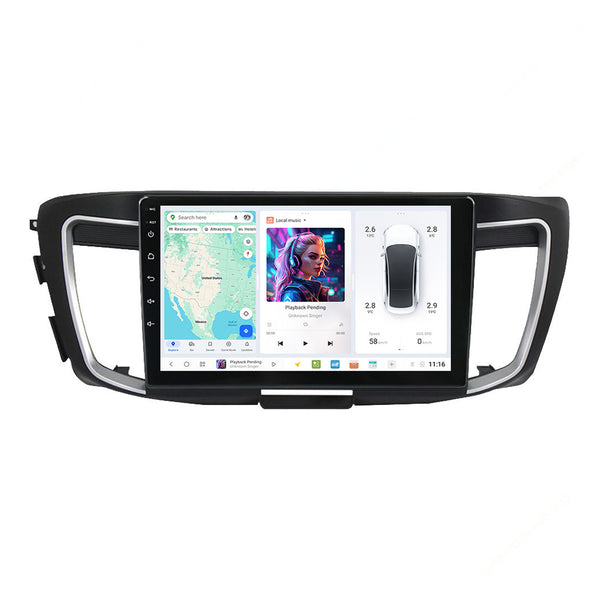 SCUMAXCON 10" SCREEN 8 CORE ANDROID 4+64G WIRELESS CARPLAY ANDROID AUTO CAR RADIO MULTIMEDIA VIDEO PLAYER STEREO GPS Navigation Unit DSP BT WIFI FOR HONDA ACCORD 9 2012-2018