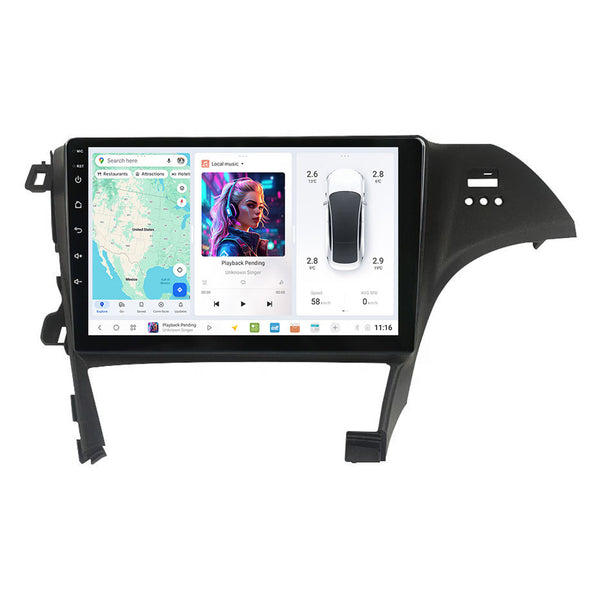 SCUMAXCON 10" Screen Android 4+64G Wireless Carplay Android Auto Car Radio Multimedia Video Player Stereo GPS Navigation Unit DSP BT Wifi for Toyota Prius 2009-2015 RHD