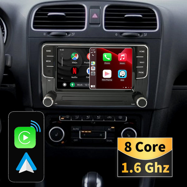 SCUMAXCON 7" Android 12 Android 13 Carplay Android Auto 2+32G/4+64G IPS Touch Wifi Bluetooth FM AM RDS GPS Navigation DSP USB Head Unit für VW Golf Jetta Passat Caddy Tiguan Transporter 