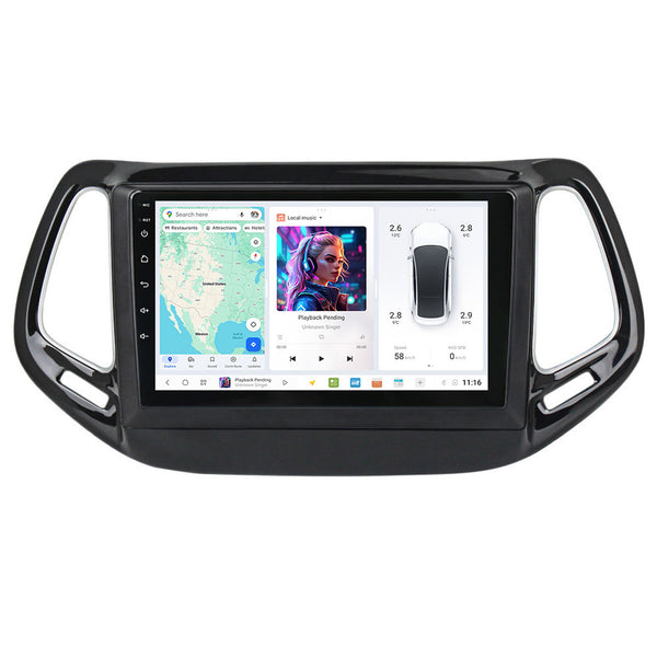 SCUMAXCON 10.1" Screen 8 core Android 4+64G Wireless Carplay Android Auto Car Radio Multimedia Video Player Stereo GPS Navigation Unit DSP BT Wifi For Jeep Compass 2018-2021